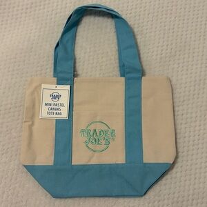 Trader Joe’s Mini Pastel Blue Canvas Tote Bag
